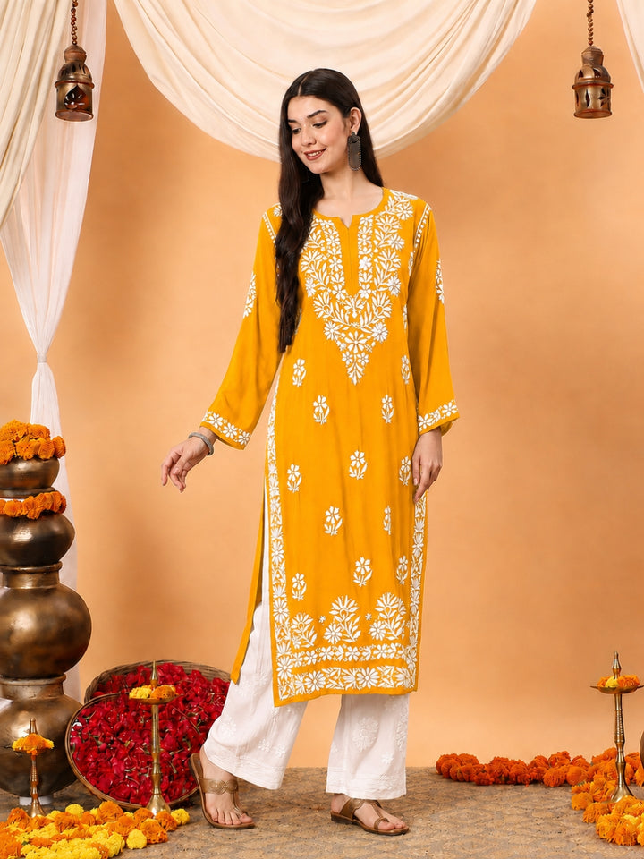 Rekha Modal Chikankari Premium Straight Kurta