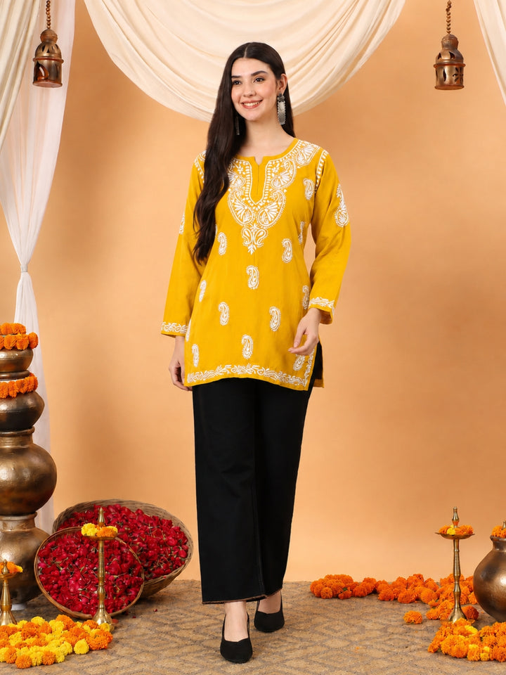 Tripti Modal Chikankari Short Kurti