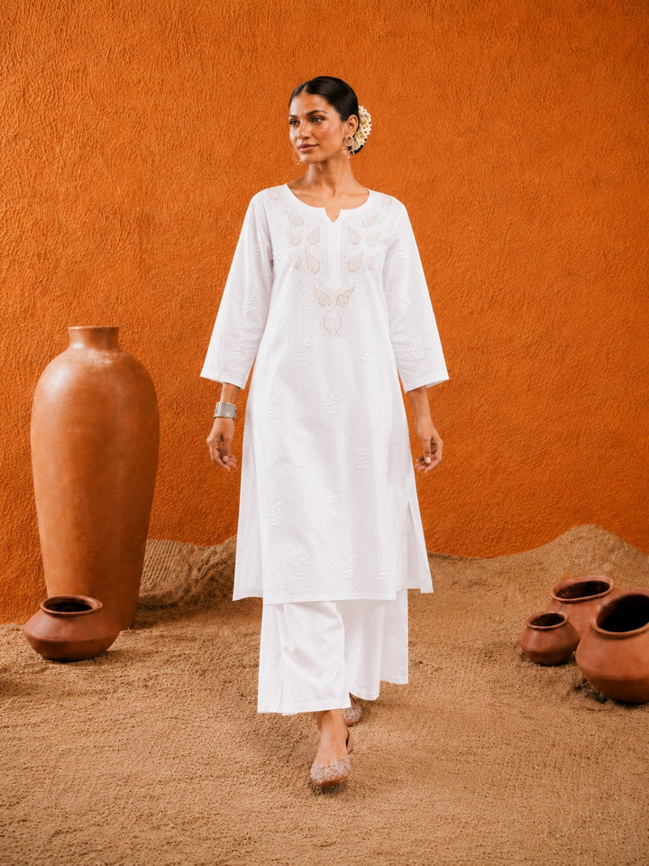 Karisma Chanderi Chikankari Mukaish Straight Kurta