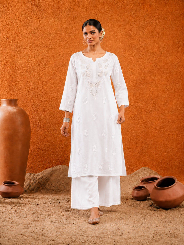 Karisma Chanderi Chikankari Mukaish Straight Kurta