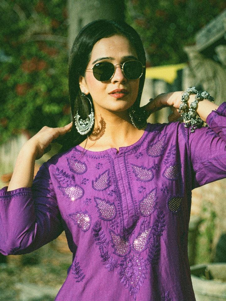 Karisma Chanderi Chikankari Mukaish Straight Kurta