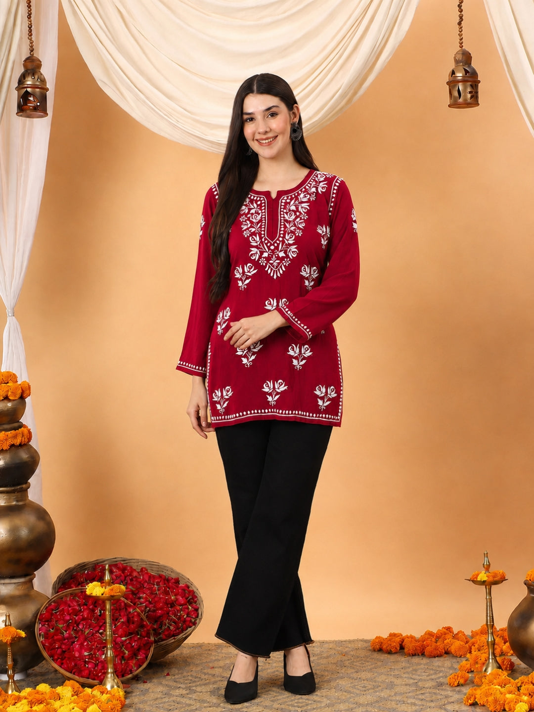 Alaya Modal Chikankari Short Kurti