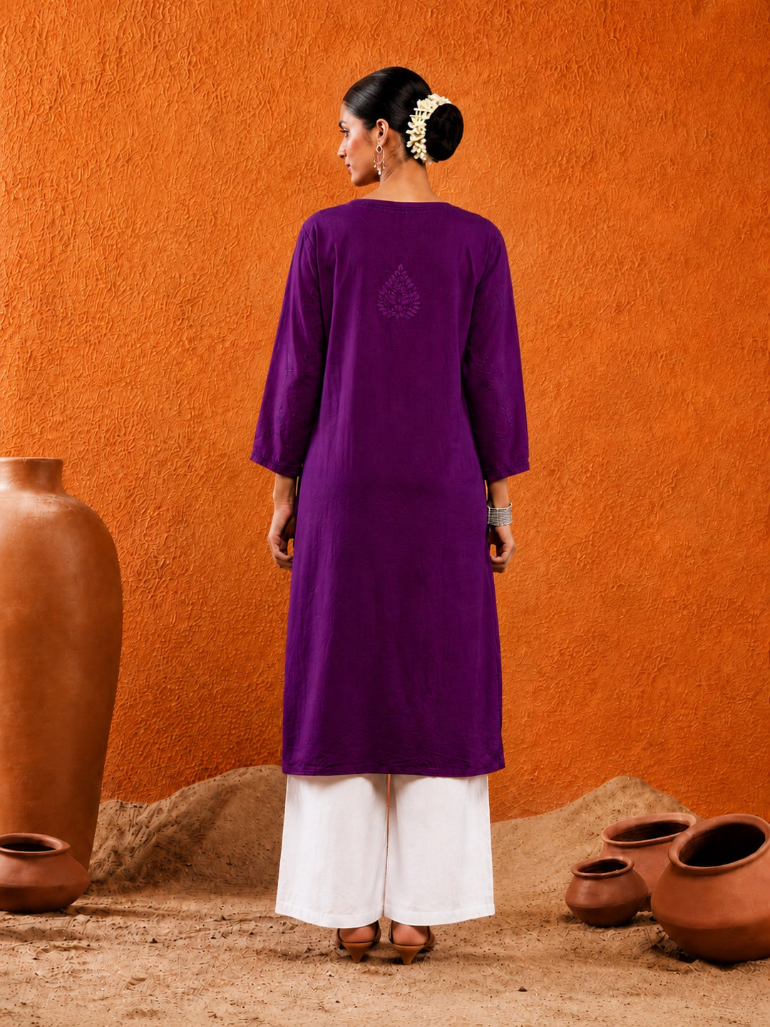 Karisma Chanderi Chikankari Mukaish Straight Kurta