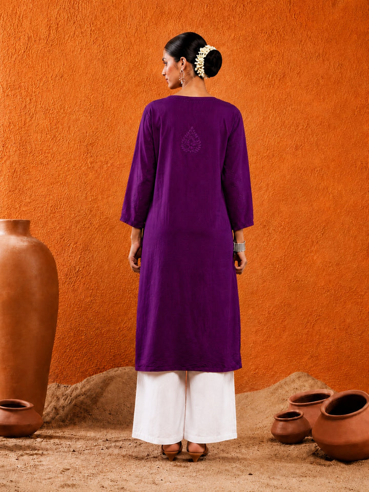 Karisma Chanderi Chikankari Mukaish Straight Kurta