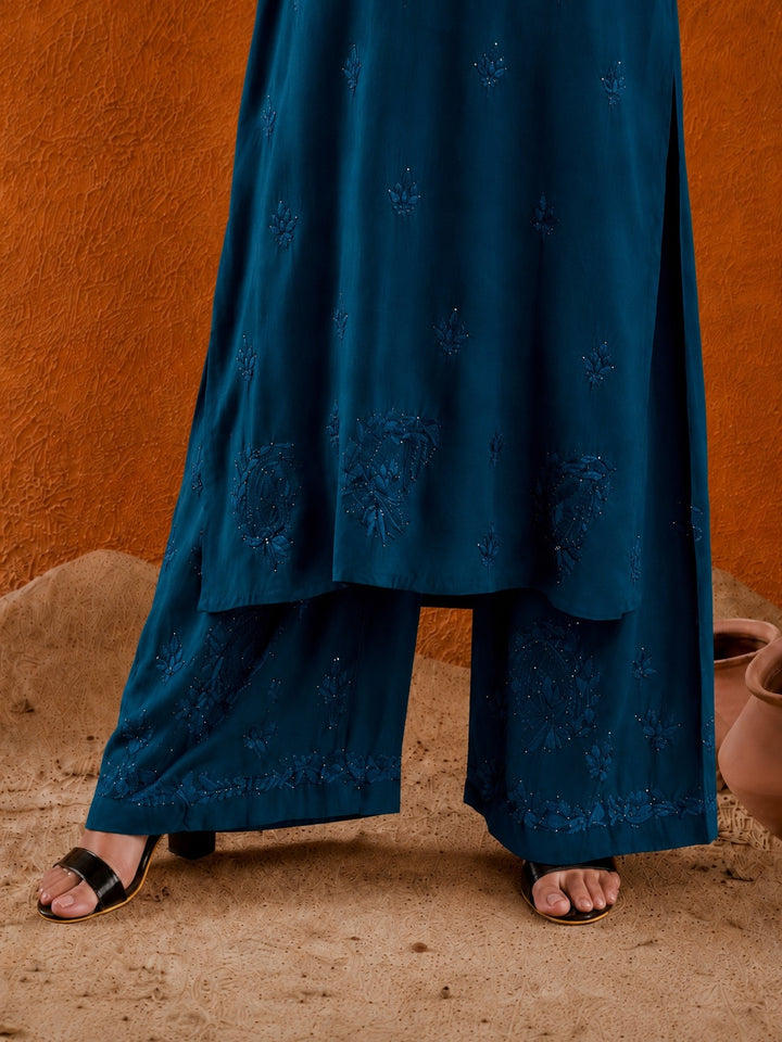 Avika Rayon Chikankari Mukaish Co-ord Set