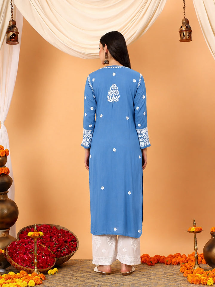 Gauri Modal Chikankari Premium Straight Kurta