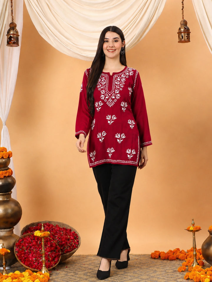 Alaya Modal Chikankari Short Kurti
