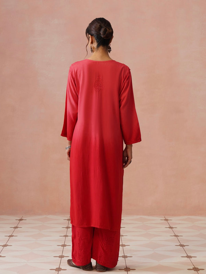 Arzoo Chikankari Ombre Rayon Co-ord Set
