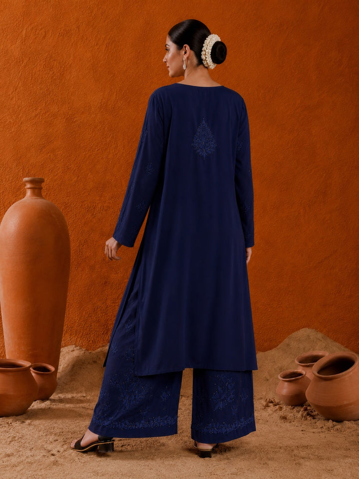 Avika Rayon Chikankari Mukaish Co-ord Set