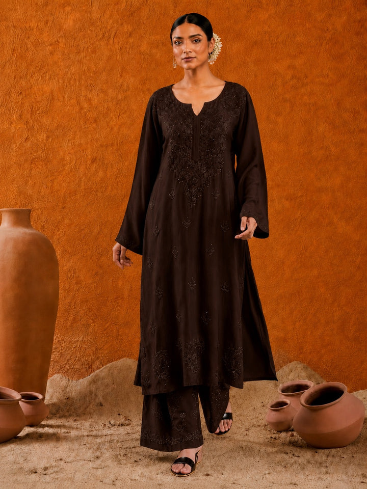 Avika Rayon Chikankari Mukaish Co-ord Set
