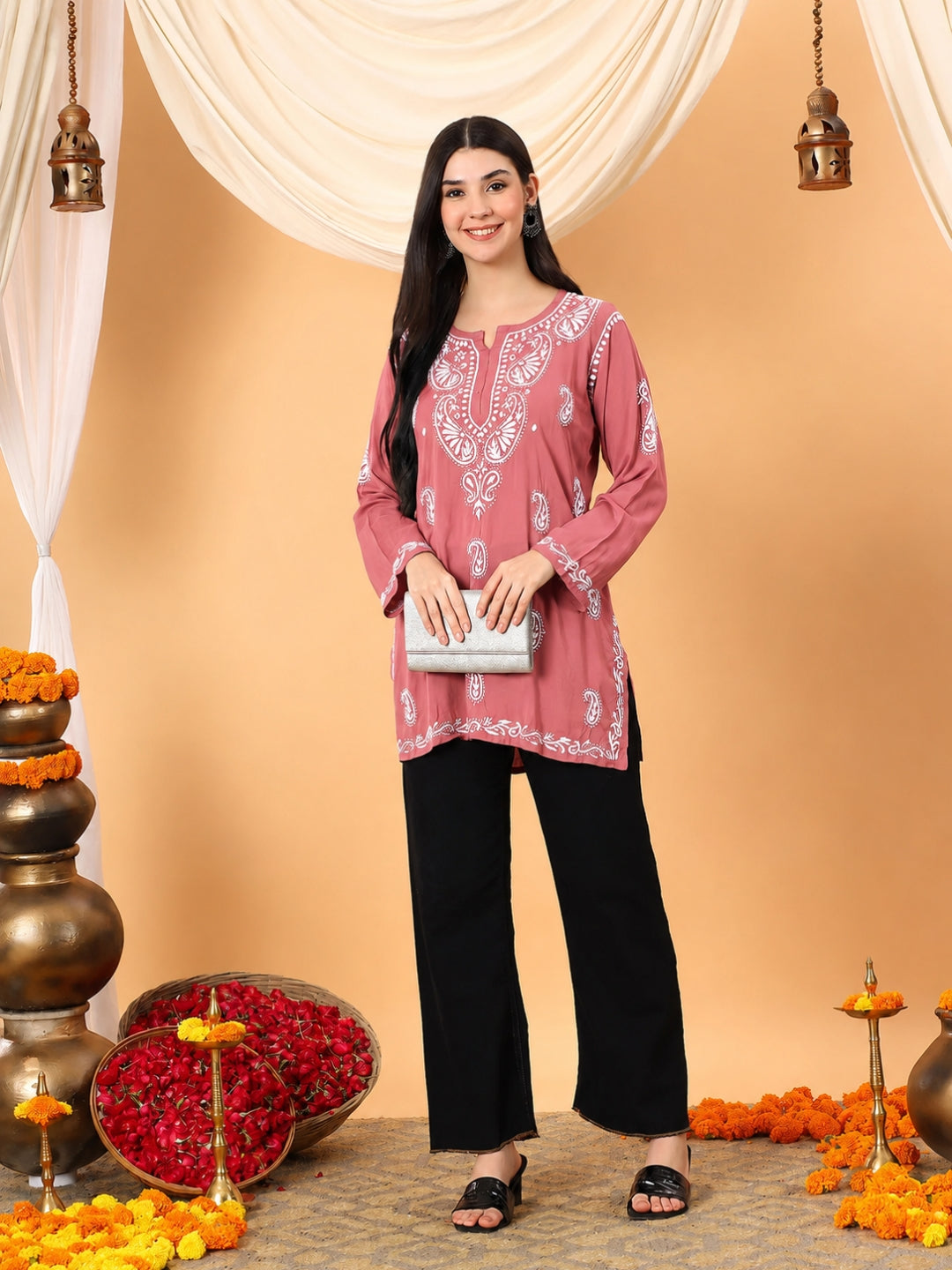 Tripti Modal Chikankari Short Kurti