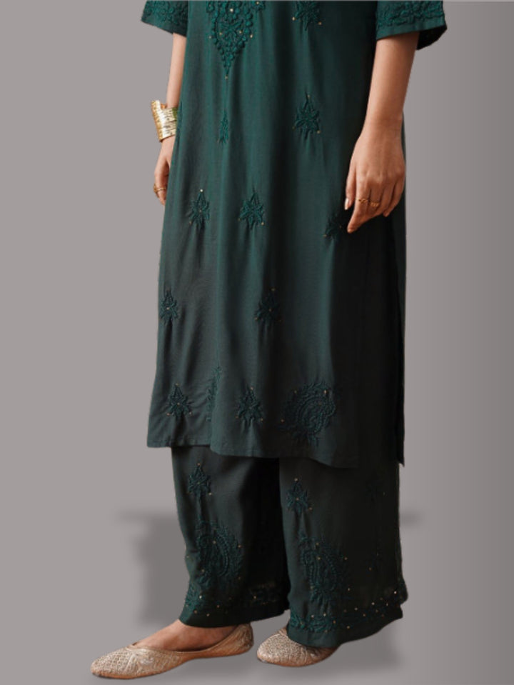 Avika Rayon Chikankari Mukaish Co-ord Set