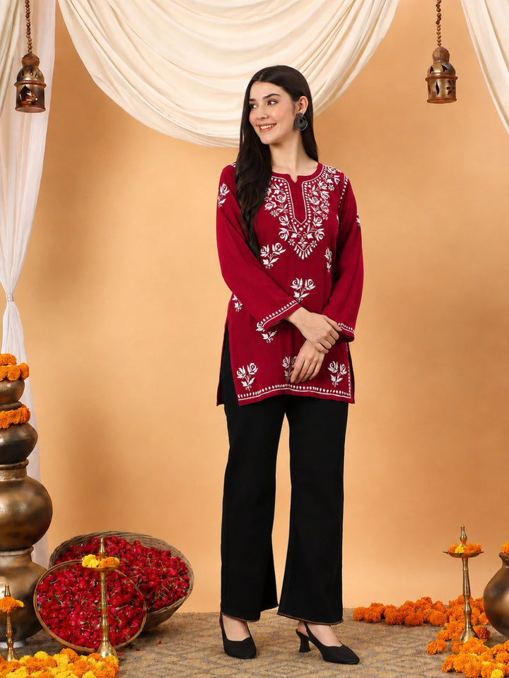 Alaya Modal Chikankari Short Kurti