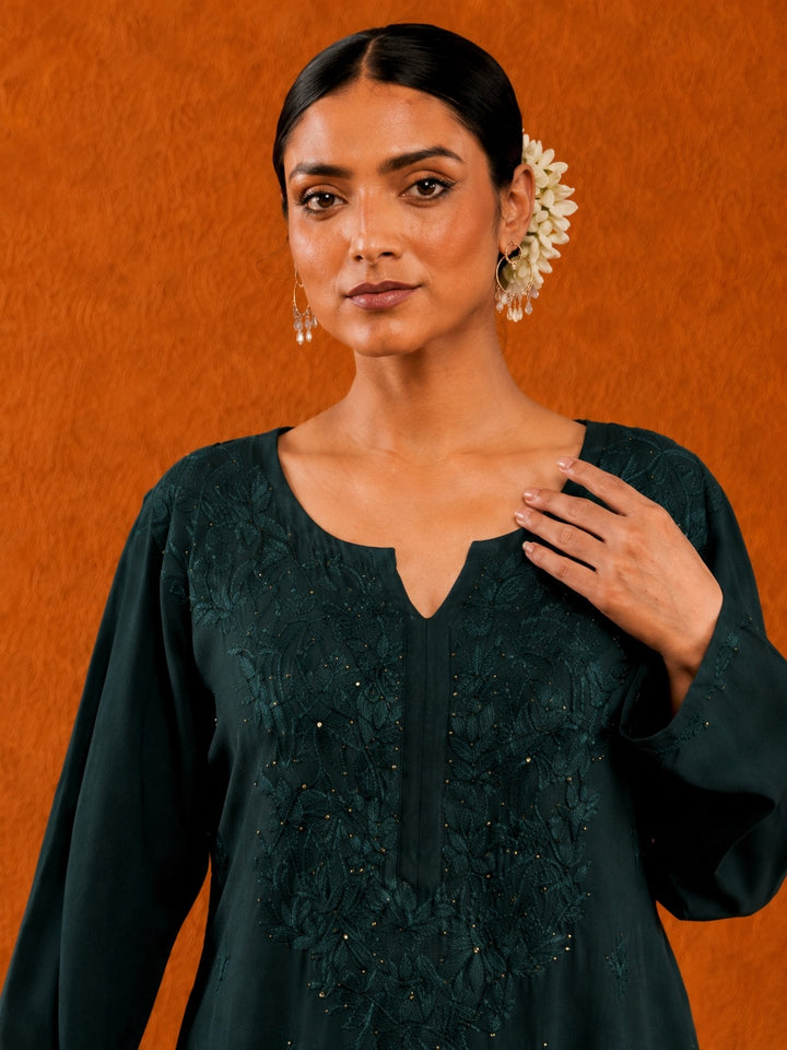 Avika Rayon Chikankari Mukaish Co-ord Set