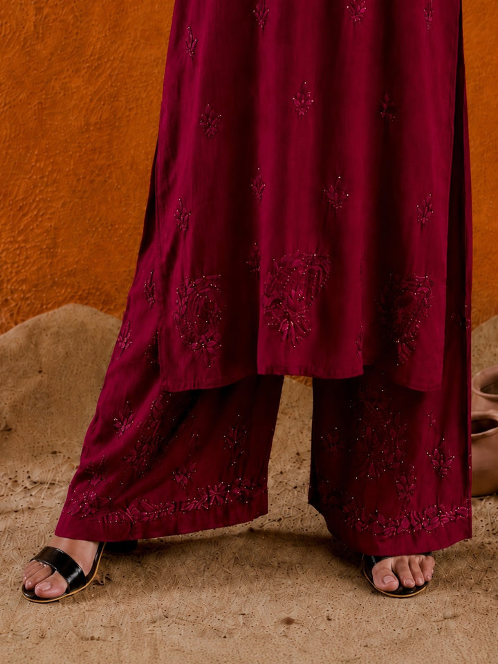 Avika Rayon Chikankari Mukaish Co-ord Set