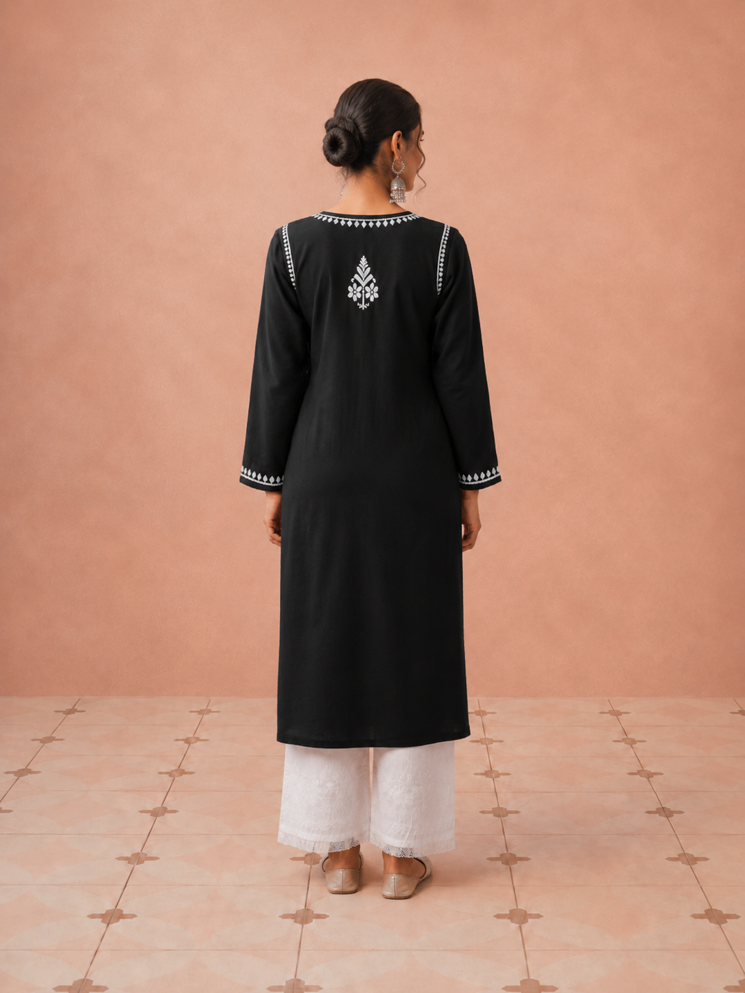 Leela Cotton Chikankari Straight Kurta