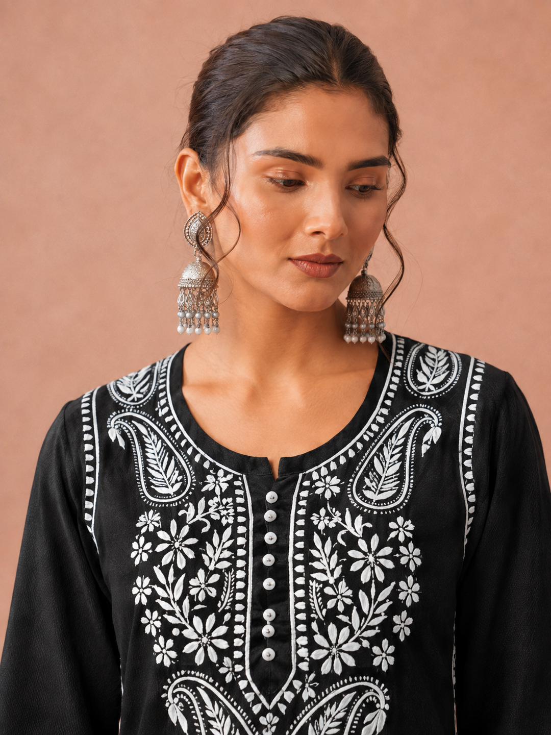 Leela Cotton Chikankari Straight Kurta