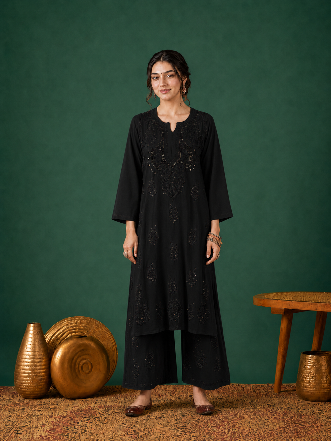 Jasmin Rayon Chikankari Mukaish Co-ord Set