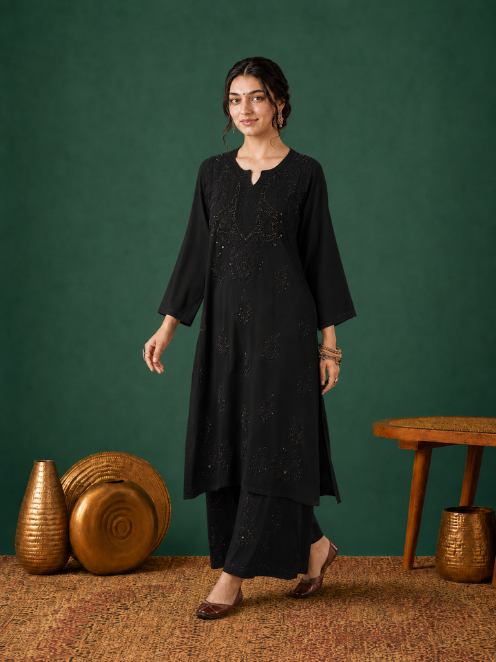 Jasmin Rayon Chikankari Mukaish Co-ord Set