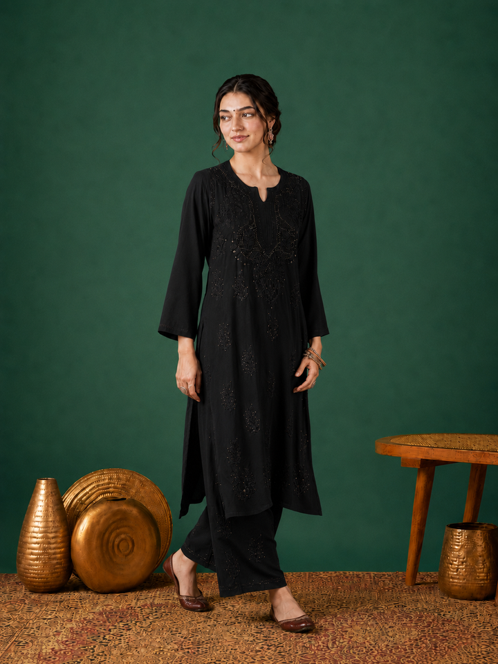 Jasmin Rayon Chikankari Mukaish Co-ord Set