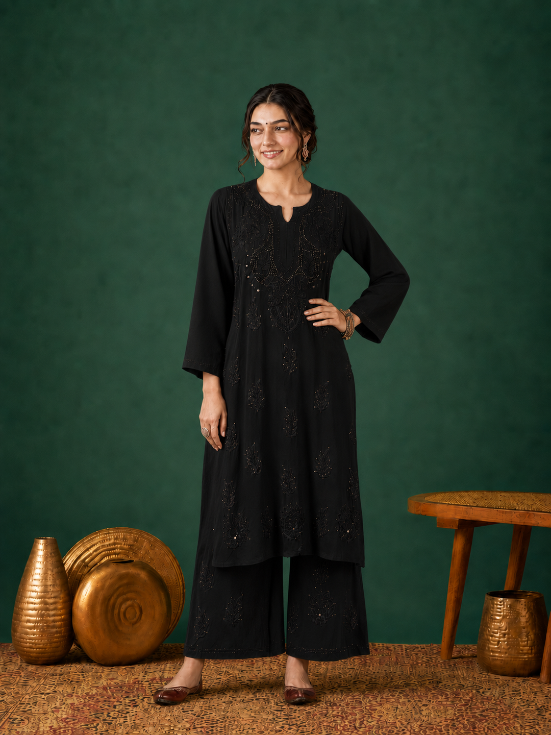 Jasmin Rayon Chikankari Mukaish Co-ord Set