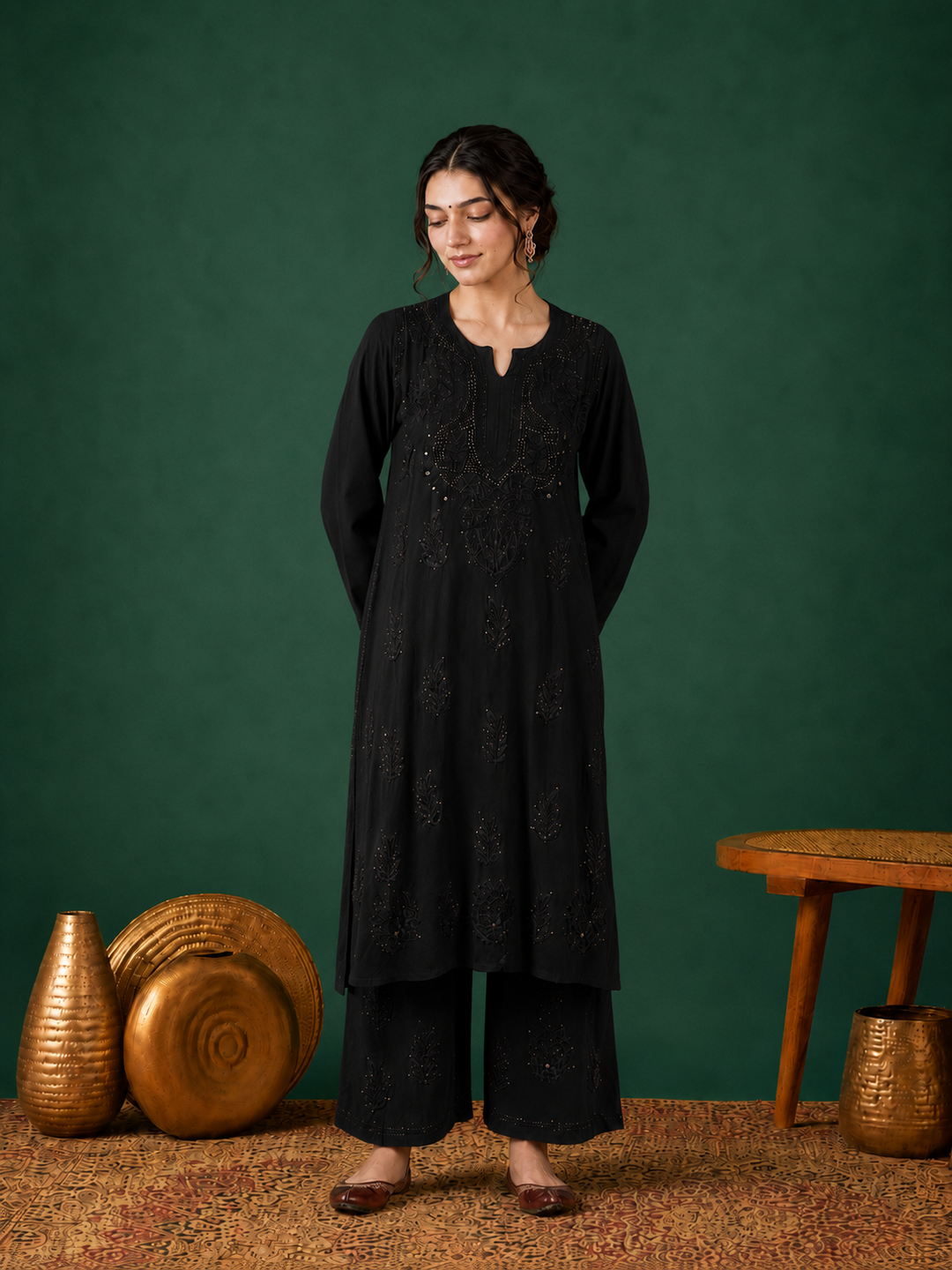 Jasmin Rayon Chikankari Mukaish Co-ord Set