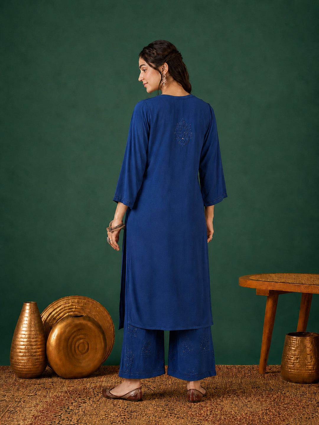 Jasmin Rayon Chikankari Mukaish Co-ord Set