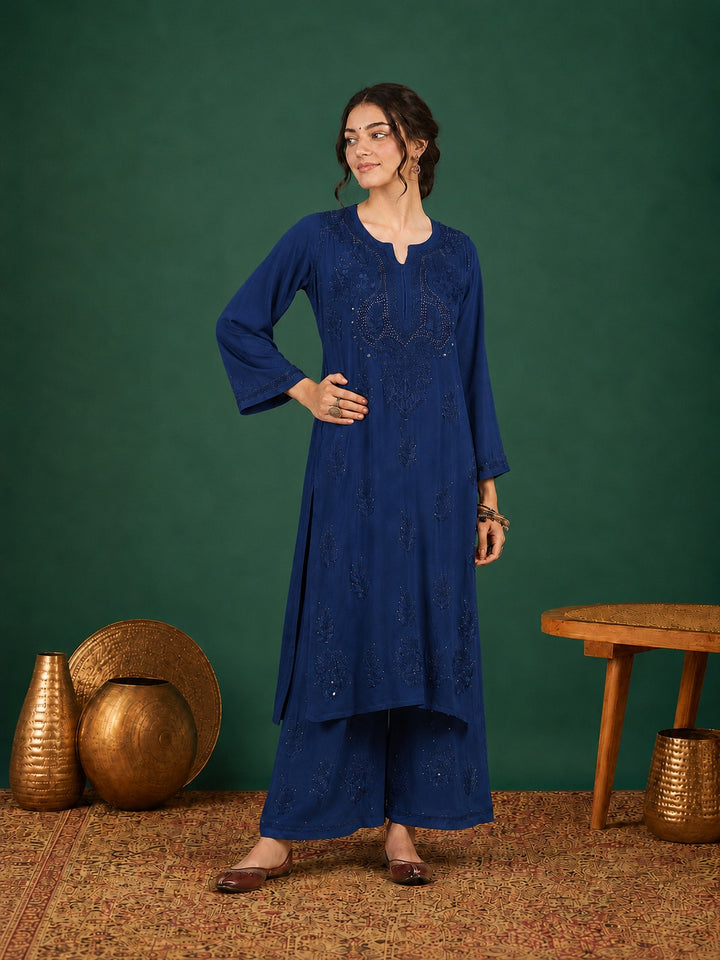 Jasmin Rayon Chikankari Mukaish Co-ord Set