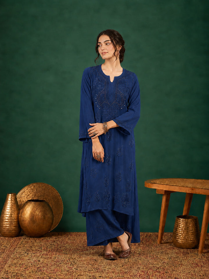 Jasmin Rayon Chikankari Mukaish Co-ord Set