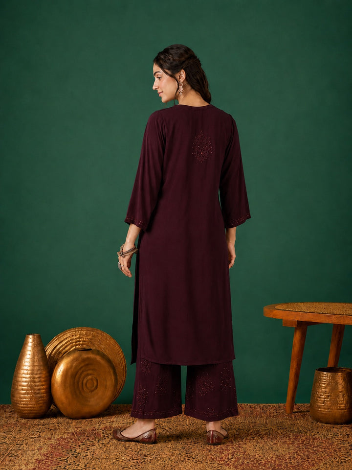 Jasmin Rayon Chikankari Mukaish Co-ord Set