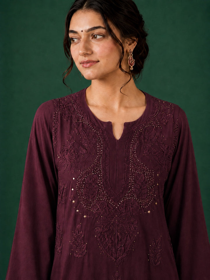 Jasmin Rayon Chikankari Mukaish Co-ord Set