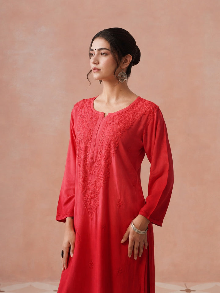 Arzoo Chikankari Ombre Rayon Co-ord Set