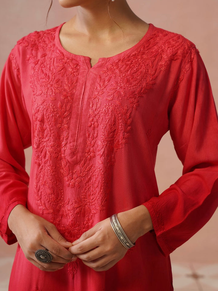 Arzoo Chikankari Ombre Rayon Co-ord Set