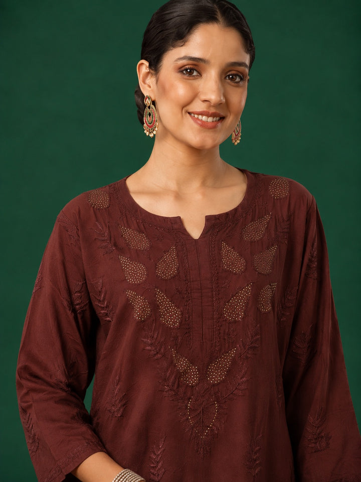Kumkum Chanderi Chikankari Mukaish Co-ord Set