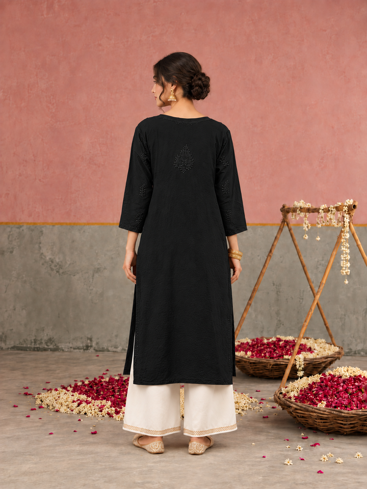 Karisma Chanderi Chikankari Mukaish Straight Kurta
