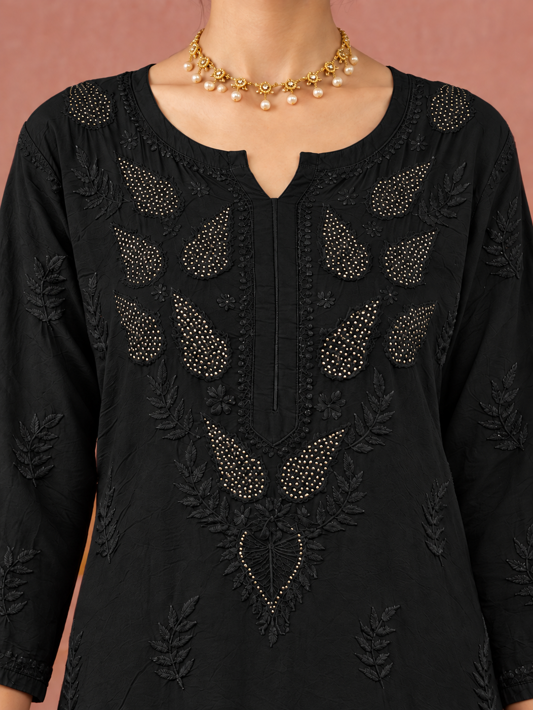 Karisma Chanderi Chikankari Mukaish Straight Kurta
