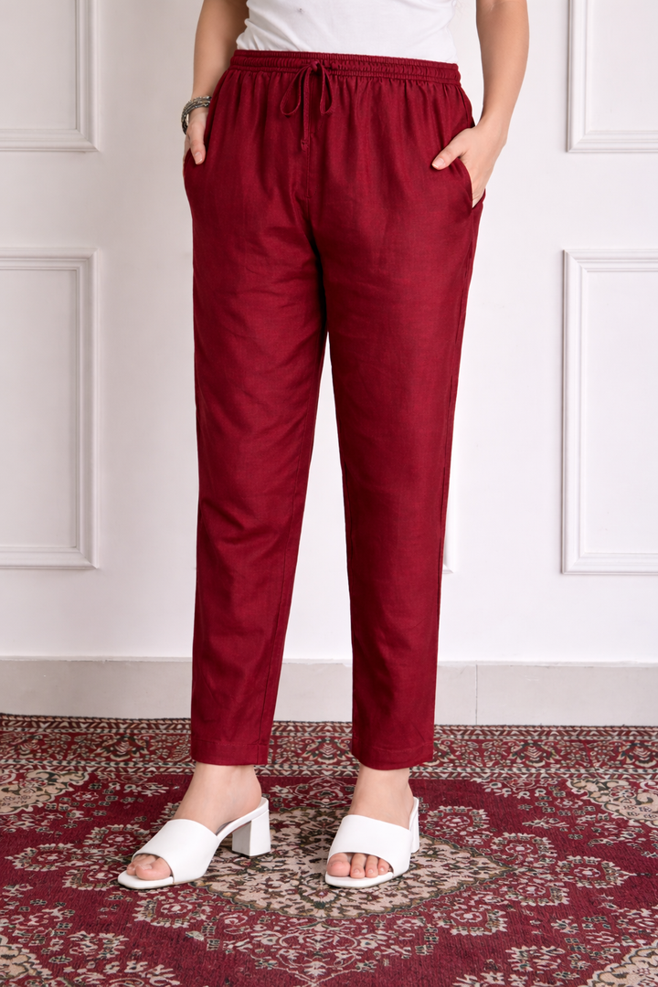 Kareena Solid Chanderi Straight Fit Pant