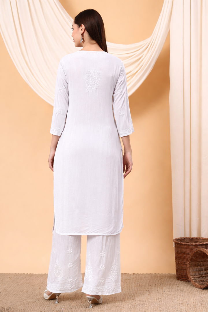 Alina Chikankari Modal Straight Kurta