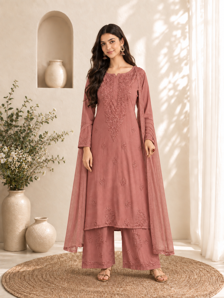 Seher Chikankari Rayon Co-ord Set