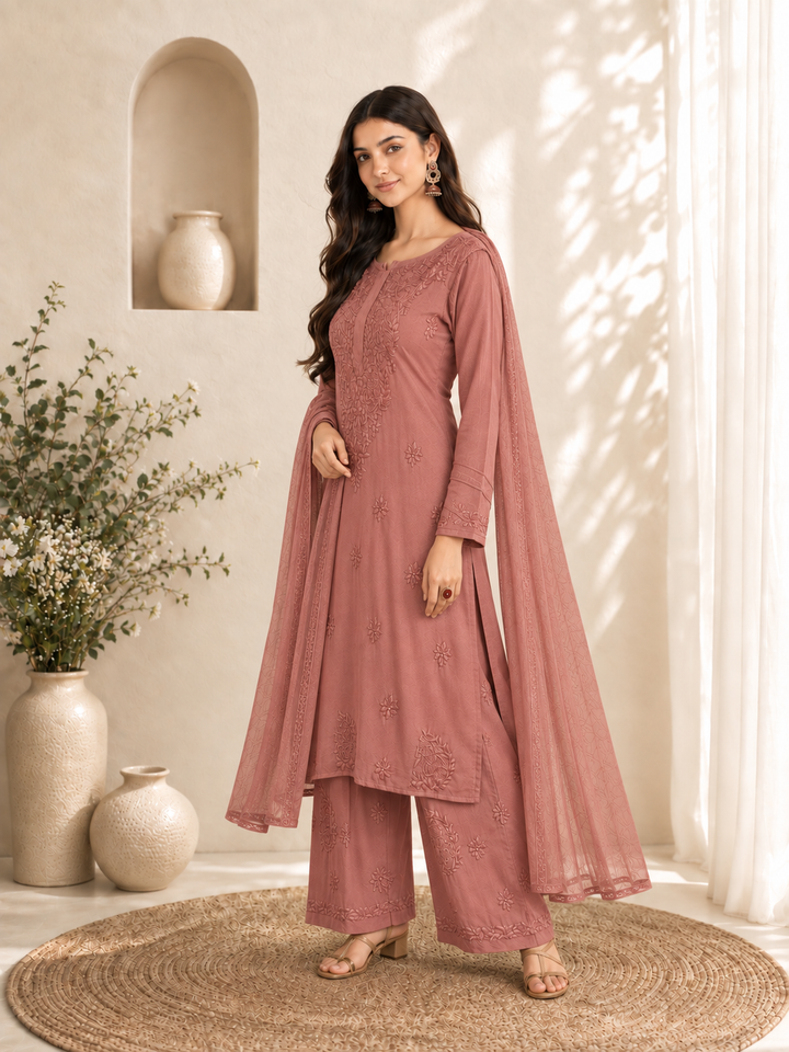 Seher Chikankari Rayon Co-ord Set