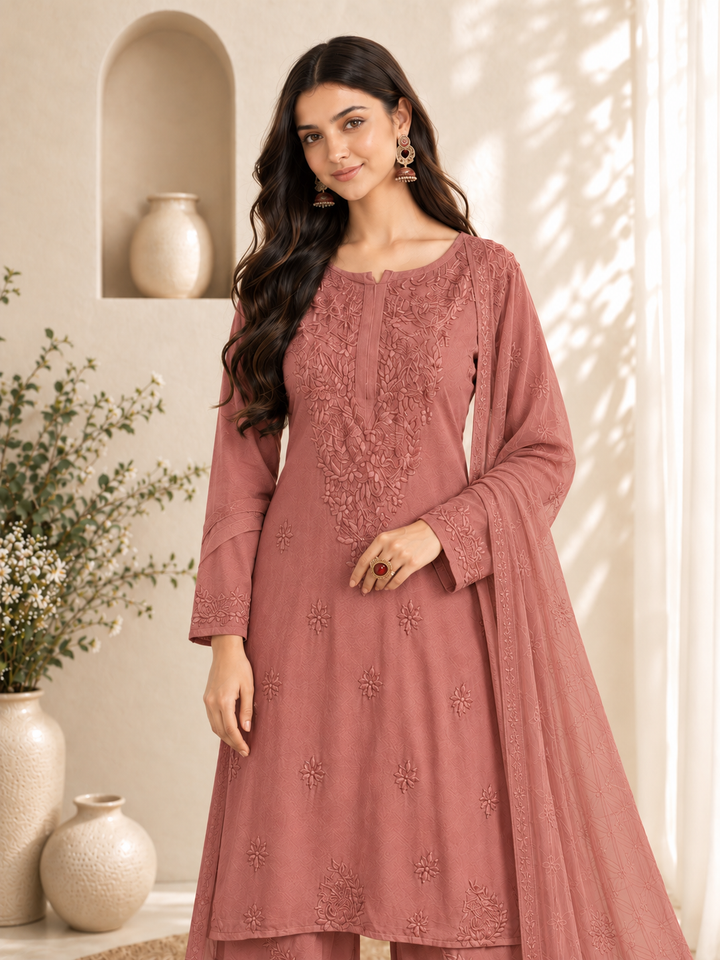 Seher Chikankari Rayon Co-ord Set