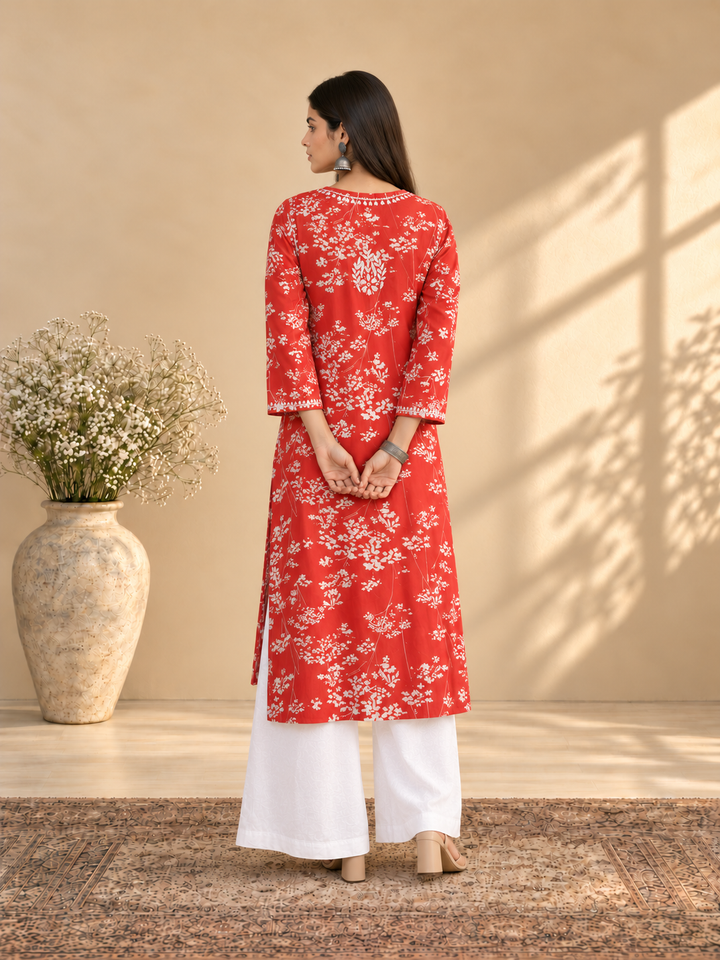 Zainab Chikankari Mulmul Straight Kurta