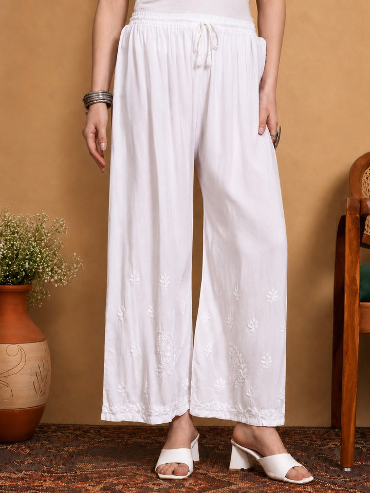 Yukti Chikankari Rayon Palazzo