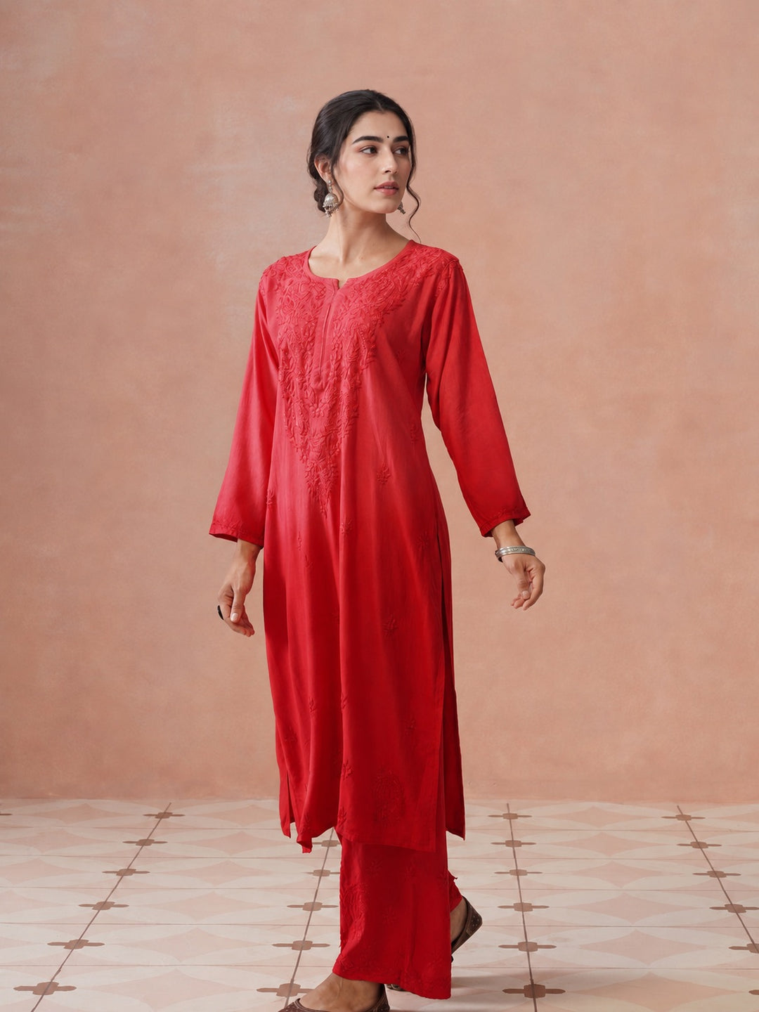 Arzoo Chikankari Ombre Rayon Co-ord Set