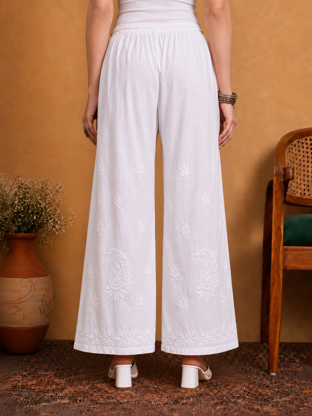 Qala Chikankari Cotton Palazzo