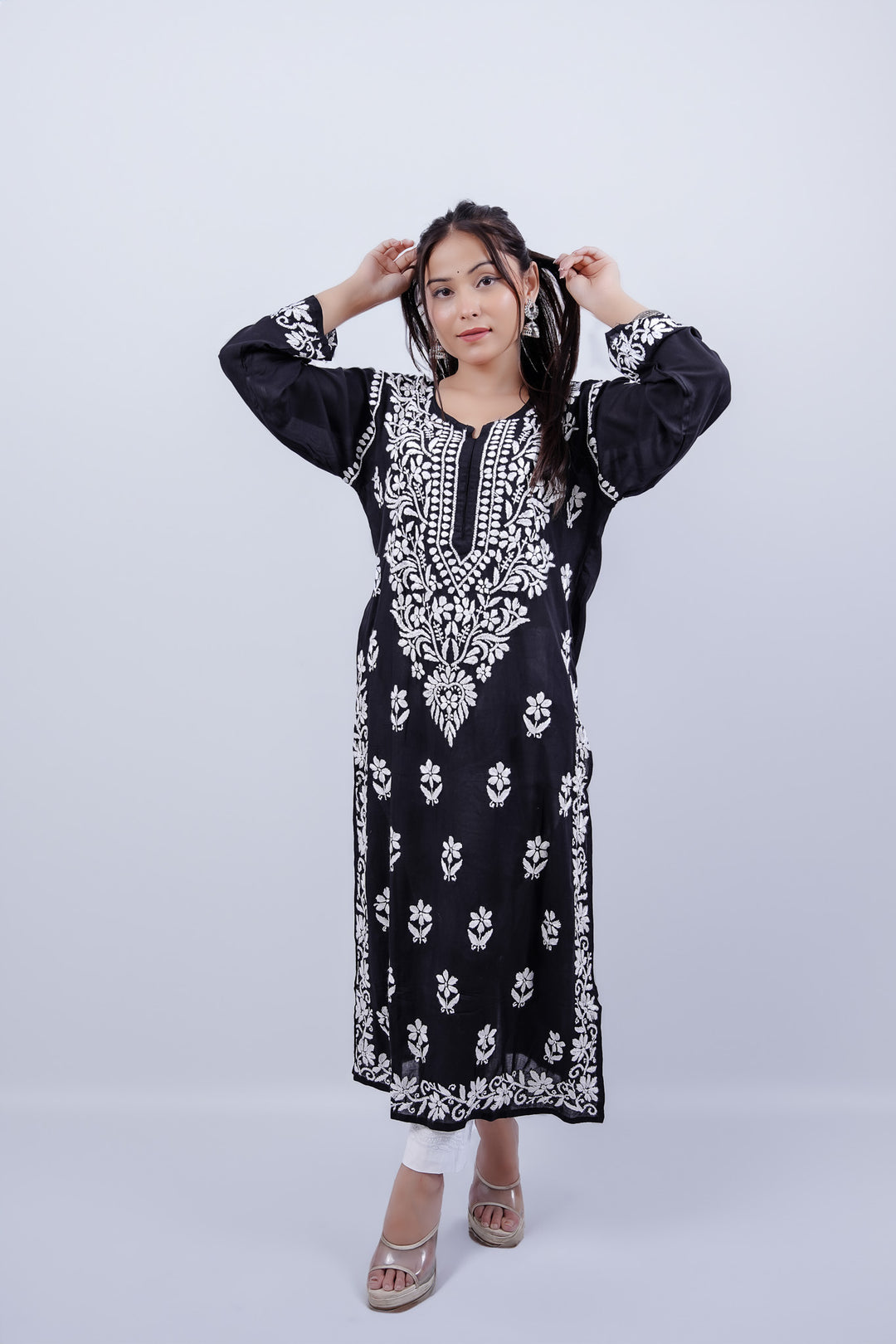 Zoya Chikankari Premium Modal Straight Kurta