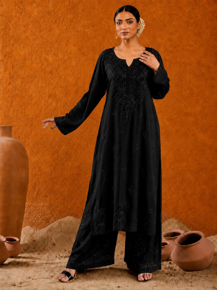 Avika Rayon Chikankari Mukaish Co-ord Set