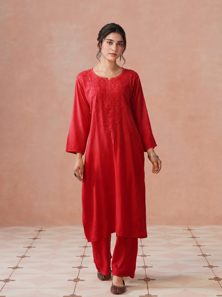 Arzoo Chikankari Ombre Rayon Co-ord Set