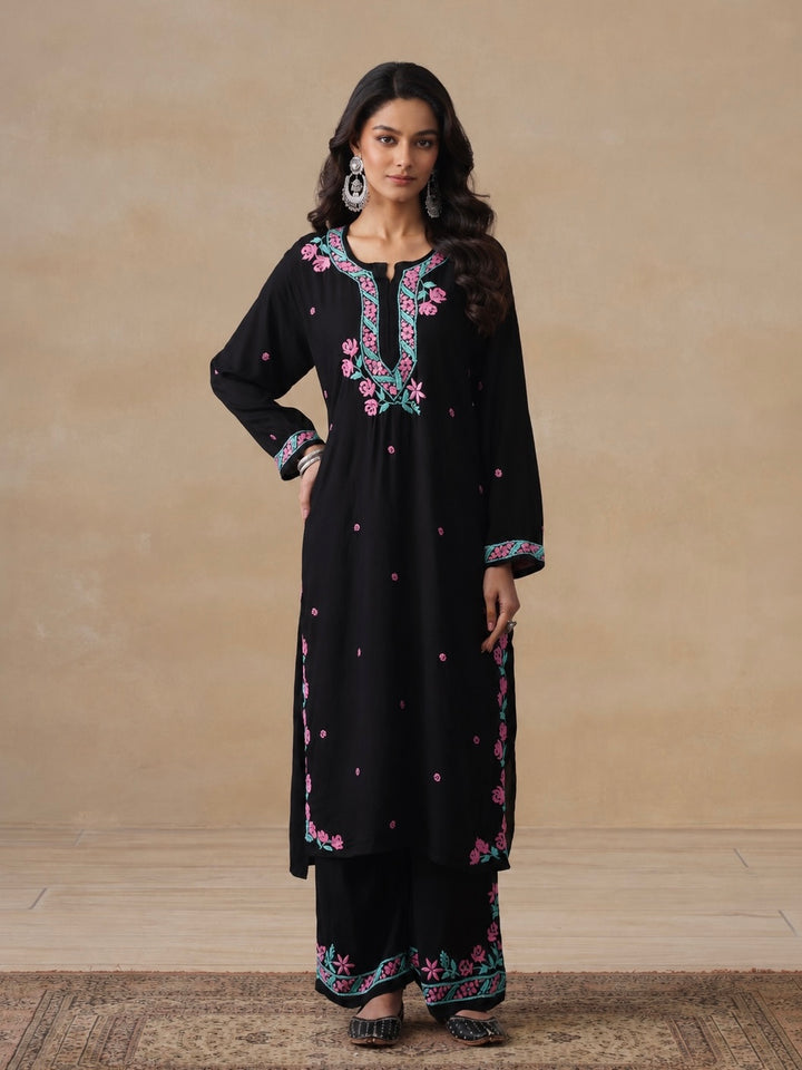Gulab Rayon Chikankari Co-ord Set