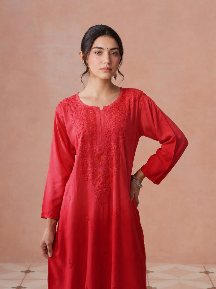 Arzoo Chikankari Ombre Rayon Co-ord Set